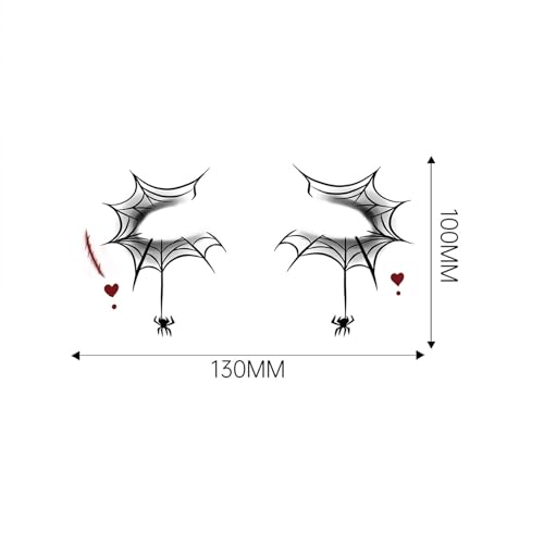 Halloween Face Makeup Tattoos Stickers, Horror Clown Demon Ghost Vampire Spider Web Eye Shadow Temporary Stickers Scary Fake Eyeshadow Tattoos for Halloween Carnival Day of Dead Party Decoration