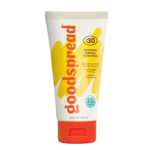 Mineral Sunscreen SPF 30 ? No White Cast, Reef Safe, Non Nano Zinc Oxide, Water Resistant, Lightweight, Face & Body Sunscreen for Sensitive Skin ? Goodspread