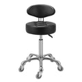 Kaleurrier Rolling Stool with Back Support, Adjustable 22-30 in, 400 lb