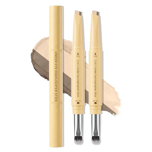 Double Head Under Eye Highlighter Stick with Blending Brush