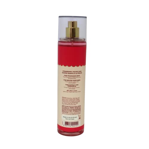 Bath body Lotion, Perfume Mist, Shower Gel Holiday and Tropical Fragrance Collection (Strawberry Pound Cake Mist, 8 Ounce) Package Design Varies