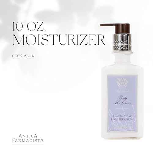 Antica Farmacista Body Moisturizer - Scented Moisturizing Lotion with Aloe Vera, Green Tea & Sweet Almond Oil - Luxury Gift for Any Occasion - Lavender & Lime Blossom, 10 fl oz
