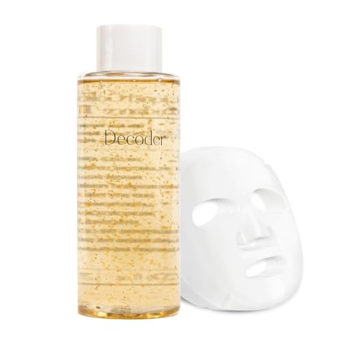 Decoder Liquid Gold Radiance Toner-Serum + 10 Masks | Hydrating Face Toner with Hyaluronic Acid, Rose Water & Centella ? Alcohol-Free, 24K Gold Skincare for Sensitive Skin (13.19 Oz)