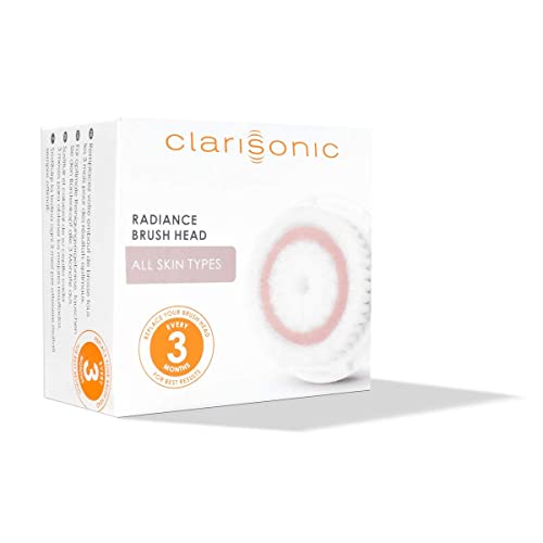Clarisonic Radiance Facial Cleansing Brush Head Replacement Compatible with Mia 1, Mia 2, Mia Fit, Alpha Fit, Smart Profile Uplift and Alpha Fit X, 4 Count