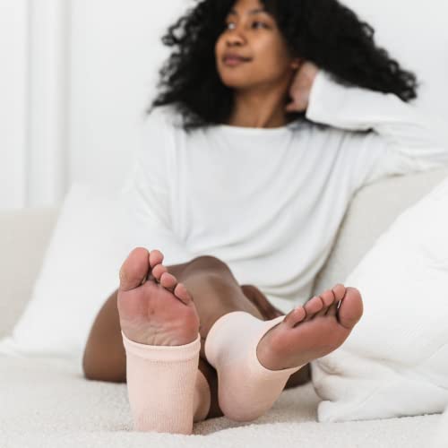 Bare August Moisturizing Gel Heel Socks - Hydrating Foot Sleeves (2 Pairs)