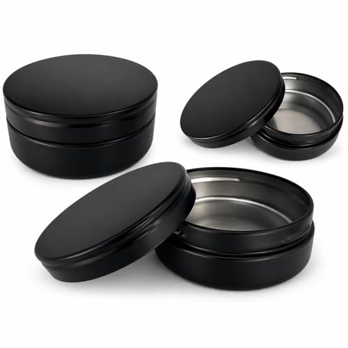 3 Pack Metal Tin Containers 2.5x1 Inch with Twist Lids
