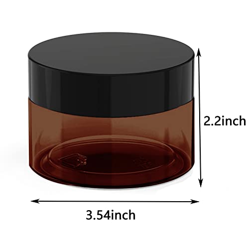 8 oz Amber Plastic Jars with Lids (6-Pack)