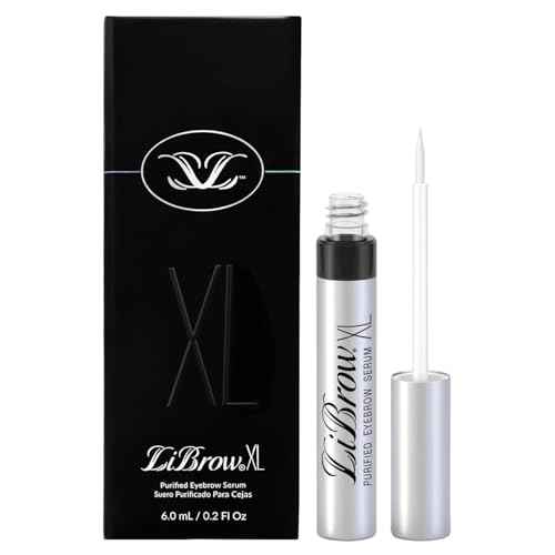 LiBrow Purified Eyebrow Serum XL to Grow Darker, Fuller, Thicker-Looking Brows - Natural Botanical Extracts, Safe for Sensitive Skin & Thin Brow Hairs - Vegan & Cruelty-Free (6mL, 6-Month Supply)