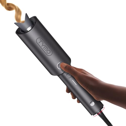 TYMO CURLPRO Automatic Rotating Curling Iron 1 Inch Metallic Gray Beach Waves