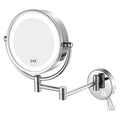 GURUN Wall Mounted Makeup Mirror with 10x Magnification & LED Lights