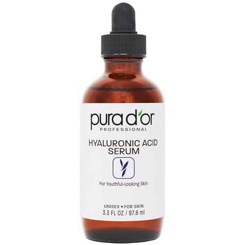 PURA D'OR 3.3 Oz Hyaluronic Acid Serum For Deep Hydration - Anti-Aging, Plumping & Moisturizing Formula For Smooth, Supple Skin - Natural Skincare Boost - Fine Lines & Wrinkle Reducer - Travel Size