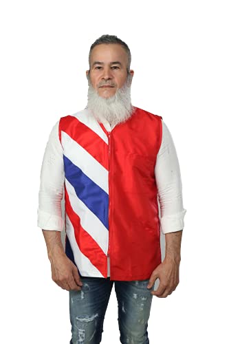 Barber Jacket for Men Barber Vest Barber Shirt Barber Uniform Barbershop Barber Shop (M, RED)