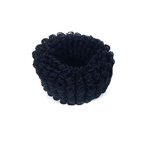 12 PACK Bulk Large Soft Thick Towelling Hair Ponios Bobbles Ponytail Bands Hair Donut Ties (Black)