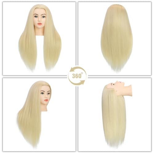 28" Mannequin Head 80% Real Hair Blonde Styling Practice