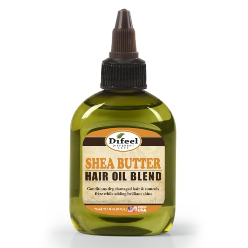 Difeel Shea Butter Hair Oil Blend 2.5 oz - Moisturizing, Anti-Frizz Hair Treatment