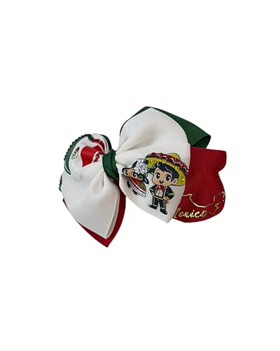 1st Edition Mexican Hair Bow | Small Handmade Red, White & Green