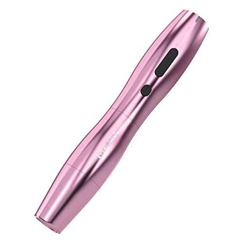 Mast P20 Wireless Tattoo Pen Machine Rotary Tattoo Gun Lightweight Digital Display Slim Frame for Women Aritst (1 battery- pink)