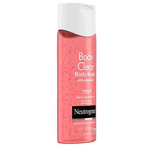 Neutrogena Body Clear Acne Treatment Body Wash with Salicylic Acid Acne Medicine, Pink Grapefruit Body Acne Cleanser to Prevent Breakouts on Back, Chest & Shoulders, 8.5 fl. oz, 3 Pack