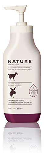 Nature By Canus Creamy Body Lotion, Original, 11.8 Oz, With Smoothing Fresh Canadian Goat Milk, Vitamin A, B3, Potassium, Zinc, and Selenium