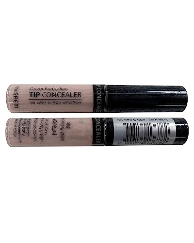 THE SAEM Cover Perfection Tip Concealer 3 Color Set, Liquid Multi-Use Concealer, Full Coverage Makeup for Acne Dark Spots Dark Circles Hyperpigmentation and Blemishes, 0.2 fl.oz. (#1, #1.5, #2)