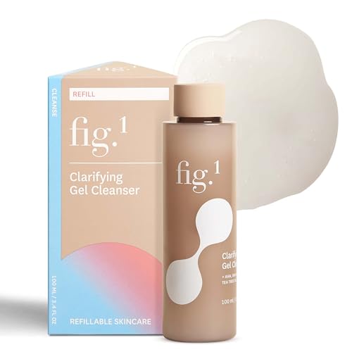 Fig.1 Clarifying Gel Cleanser Refill | AHA BHA Tea Tree Oil Formula for Oily & Sensitive Skin Face wash, Deep Pore Cleansing, Dermatologist Tested for Acne Prone, Vegan & Refillable Solution, 100ml