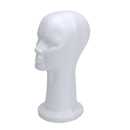 15" Foam Mannequin Head Display Stand for Wigs & Hats