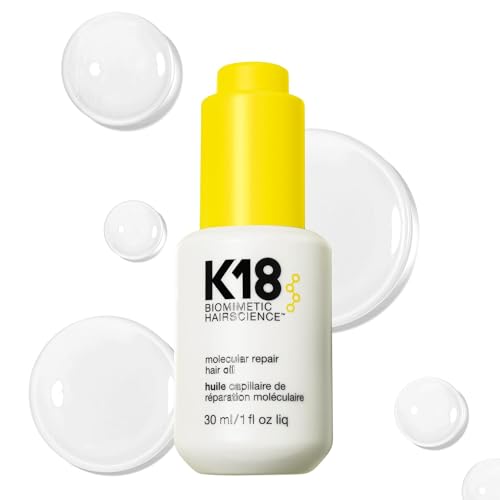 K18 Molecular Repair Hair Oil - Weightless Oil Strengthens, Repairs Damage, Reduces Frizz, Improves Shine For All Hair Types - 30 ml