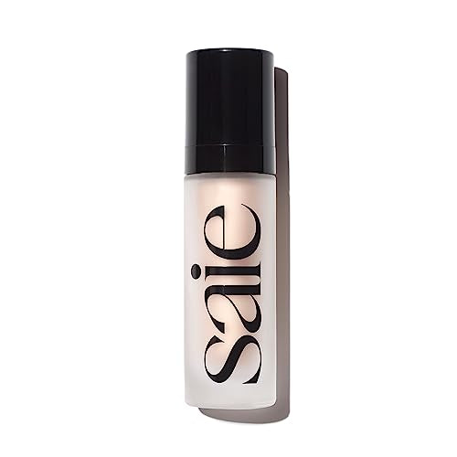Saie Radiant Glow Duo - Dew Liquid Blush (Chilly, .40 oz) + Glowy Super Gel (Starglow, 1 oz) - Hydrating Cream Blush & Illuminating Primer for a Luminous, Natural Finish