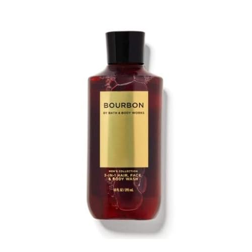 Bath & Body Works Bourbon - Ultra Shea Body Cream 8 oz, 2-in-1 Hair + Body Wash 10 oz & Deodorizing Body Spray 3.7 oz - Set