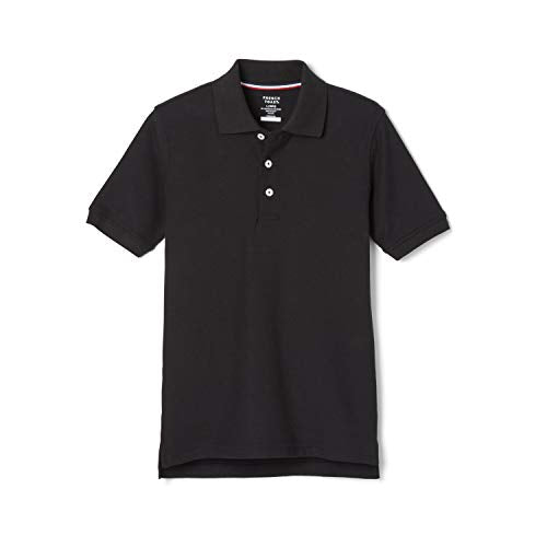 French Toast boys Short Sleeve Pique (Standard & Husky) Polo Shirt, Black, 18-20 Husky