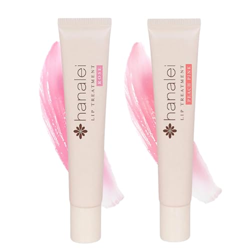 Hanalei Lip Treatment Bundle (Peach Pink and Rose) | Made with Kukui Oil, Shea Butter, Agave, and Grapeseed Oil, Soothe Dry Lips (Cruelty free, Paraben free)
