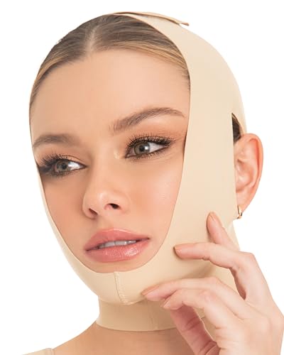 M&D Post-Surgery Chin Compression Strap | Face Slimming Support Beige M