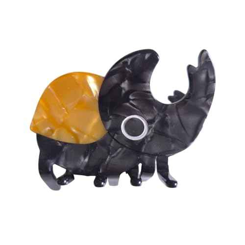 Funny Rhinoceros Beetle Hair Clip,Acetate Hair Clip,Small Claw Clip for Women, 1 Count (Pack of 1)