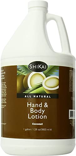 ShiKai Hand & Body Lotion (Coconut, 1 Gallon) | Daily Moisturizing Skincare for Dry and Cracked Hands | with Aloe Vera & Vitamin E