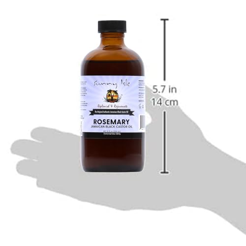 Sunny Isle Rosemary Jamaican Black Castor Oil 8oz - Hair Growth & Scalp Treatment