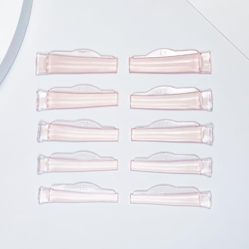 Troocolor Lash Lift Pads, 10Pcs Reusable Soft Lash Lift Shield Gluelree for Lash Lift Kit Self-Adhesive Ancillary Eyelash Curler, pink