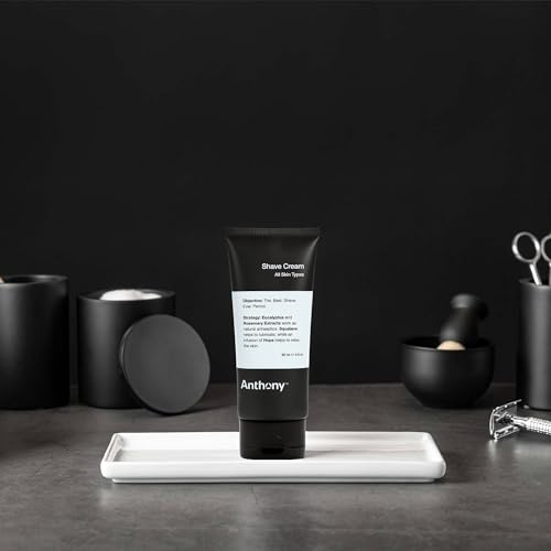 Anthony Shaving Cream Mens Sensitive Skin: Squalane, Eucalyptus, Spearmint and Rosemary Extracts, Help Soothe, Refresh, Cool, and Condition Your Skin for Shave 3 Fl Oz