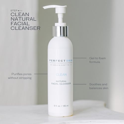 PERFECT SKIN BY CHRISTIE KIDD, PA-C | Clean Natural Facial Cleanser ? Gentle Face Wash with Aloe, Olive Leaf & Tea Tree ? Soothes, Hydrates, Deep Cleans Pores ? 6 fl oz (180 ml)