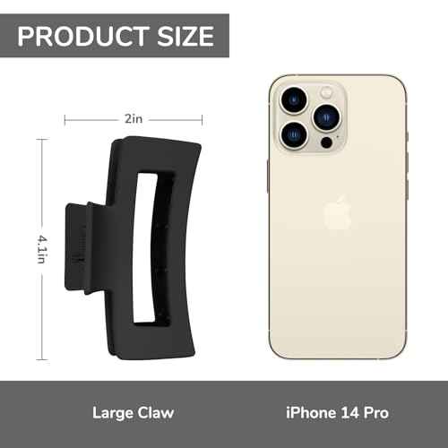 12 Pack Black Hair Claw Clips for Women, Medium Claw Clips for Thin Thick Hair, Strong Hold Matte Banana Clips