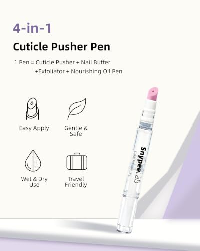 SnypeeLab 4-in-1 Cuticle Remover Pen with Push, Buff & Moisturize