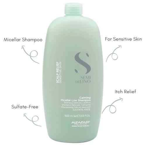 Alfaparf Milano Semi Di Lino Scalp Relief Low Shampoo for Sensitive Skin - Sulfate Free Shampoo - Soothes, Brings Comfort and Hydrates - Itch Relief - Professional Salon Quality