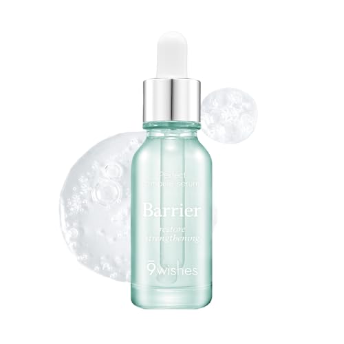 [9 wishes] Rebuild Skin Barrier Ampule Serum #Barrier 0.85Fl.Oz to repair damaged skin barrier and balance skin pH level for healthy skin (Renewed)