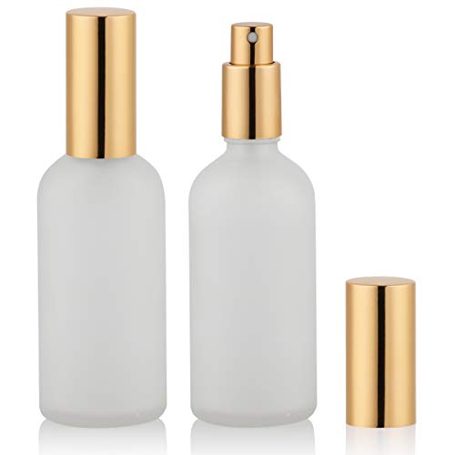 3.4oz Glass Spray Bottle Set - Frosted Perfume Atomizer with Gold Sprayer