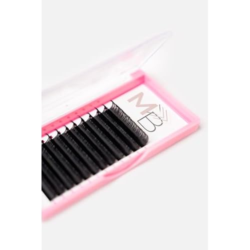 MB Volume Eyelash Extensions, 0.05mm Thickness, Mixed Tray Size 8-15mm, CC Curl, Cashmere, Super Dark, Easy Pick-Up, Professional Salon, Black
