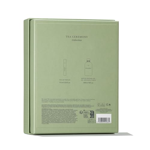 Molton Brown Tea Ceremony Gift Set - Eau de Parfum 0.25 fl. oz. Body Wash 10 fl. oz. Luxury Scented Bath & Shower Gel Fragrence Gift Set for Women, Mothers Day