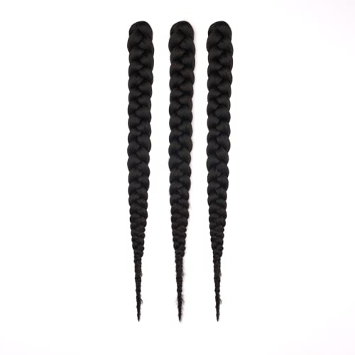 Dosso Beauty 3 Pack Hypoallergenic Pre-Stretched Braiding Hair, 28 Inches, Itch-Free, Fast Drying, Hot Water Set, Light-weight-85g, Synthetic, Natural Looking color- (#2)