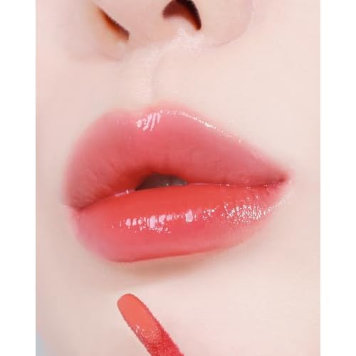YNM Heart Jelling Tint, PAPAYA JELLING, Silicone Lip Brush Included, K-Beauty, Non-Sticky, Moisturizing, Smudge-Proof, Korean Lip Tint, Long-Lasting, Vivid Color, 0.09 oz