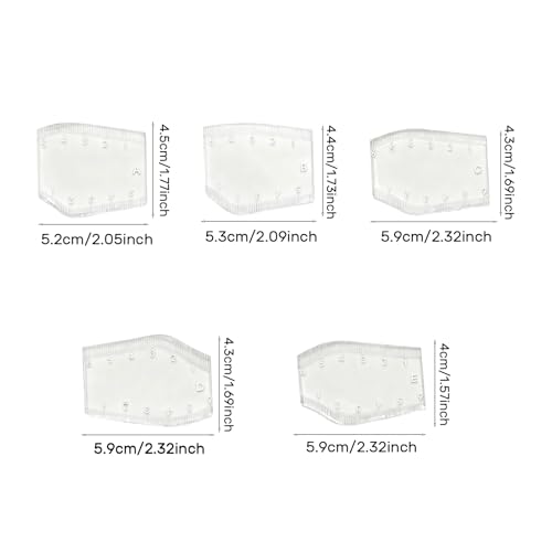 10-Piece Eyebrow Ruler Kit - Transparent Shaping Stencils