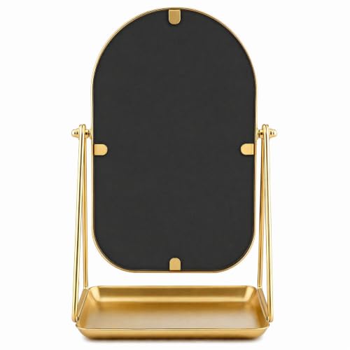 ChicReflect Gold Arch Desk Mirror with Storage Tray - Vanity Makeup Mirror