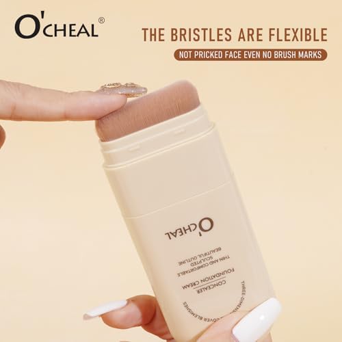 O'CHEAL Concealer Foundation Stick with Brush - Full Coverage